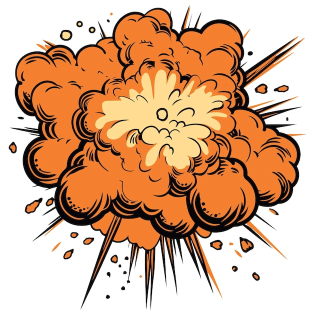 Vector vector cartoon explosion in whit background