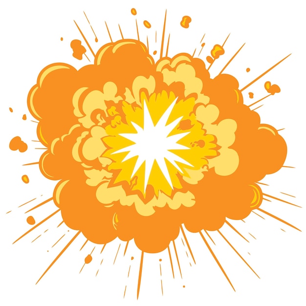 Vector cartoon explosion in whit background