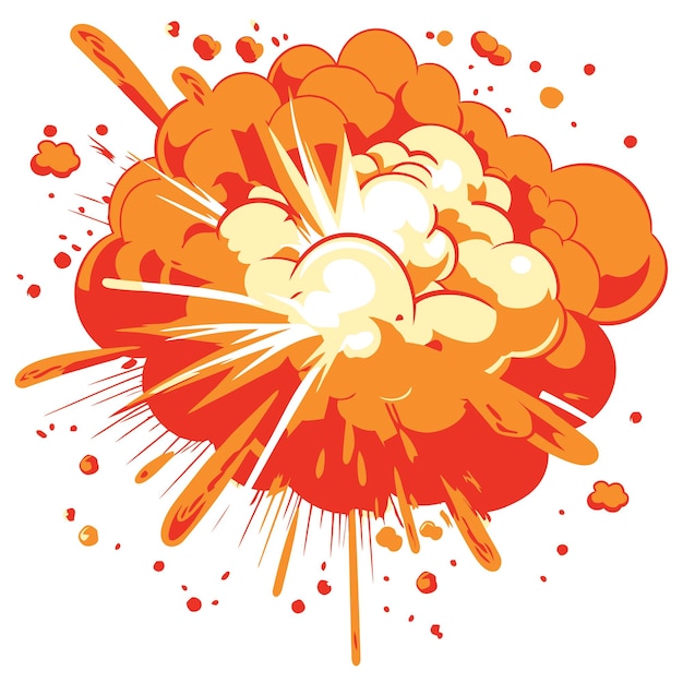 Vector vector cartoon explosion in whit background