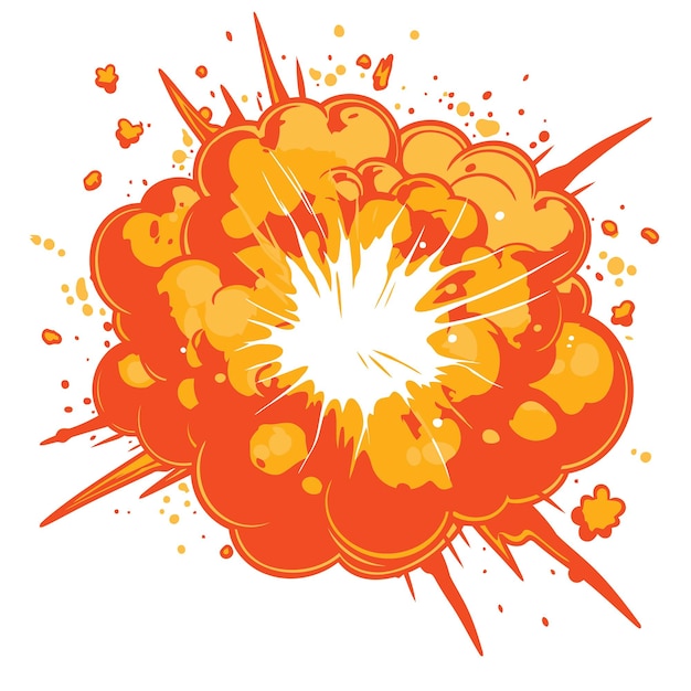 Vector vector cartoon explosion in whit background