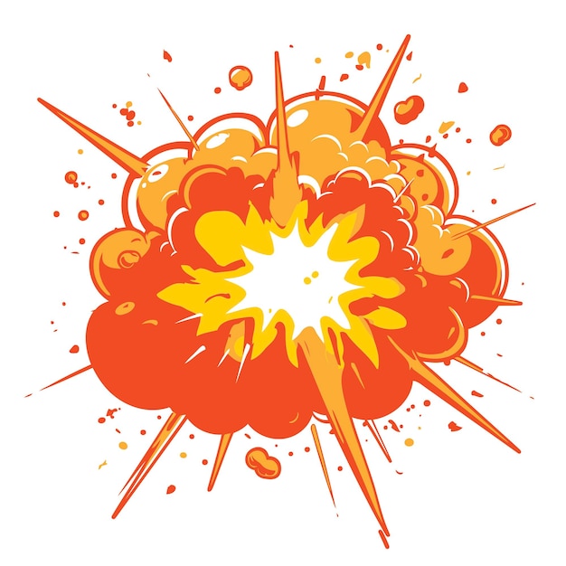 Vector vector cartoon explosion in whit background