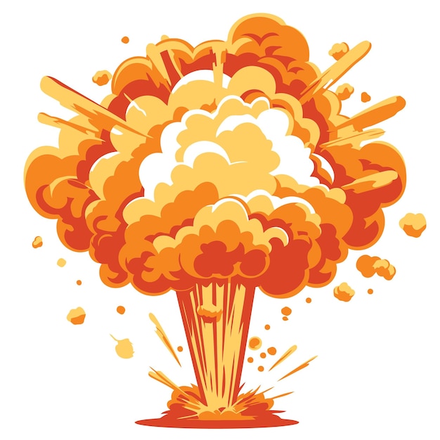 Vector cartoon explosion in whit background