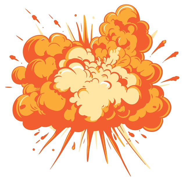 Vector vector cartoon explosion in whit background