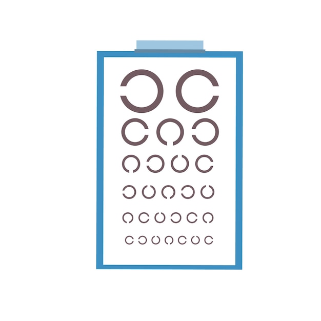 Vector vector cartoon flat optotype,eye chart to measure visual acuity isolated on empty background-health care,disease prevention,diagnostics,medical treatment therapy concept,web site banner ad concept