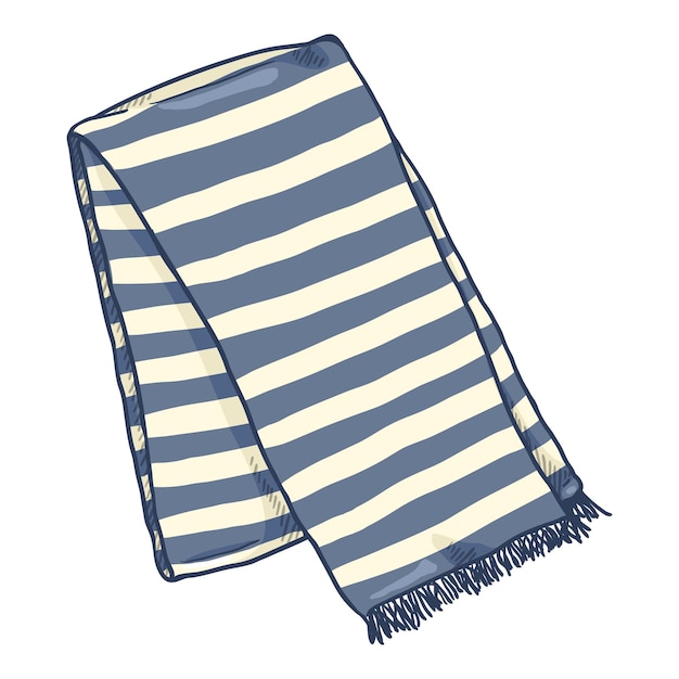 vector cartoon folded striped scarf