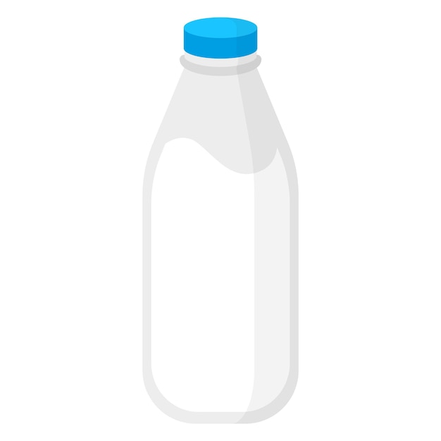 Vector cartoon fresh milk bottle. Eco food shopping.