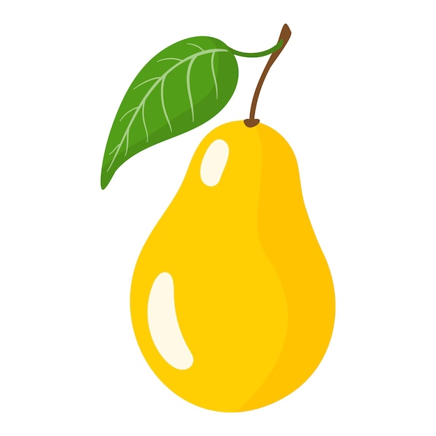 Vector cartoon fresh pear fruit.