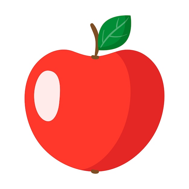 Vector cartoon fresh red apple fruit. Eco food shopping.