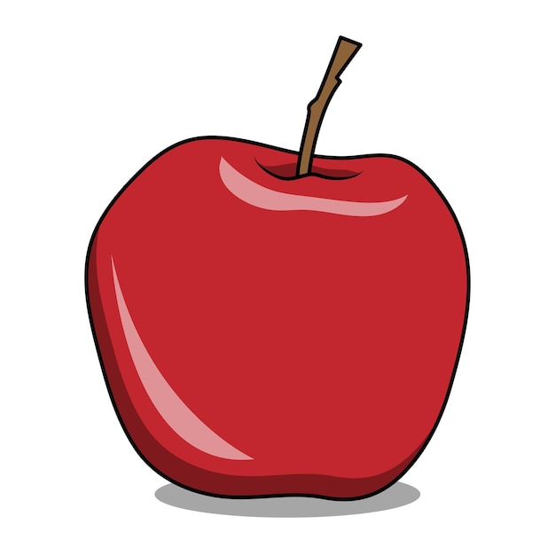 vector cartoon fresh red apple fruit