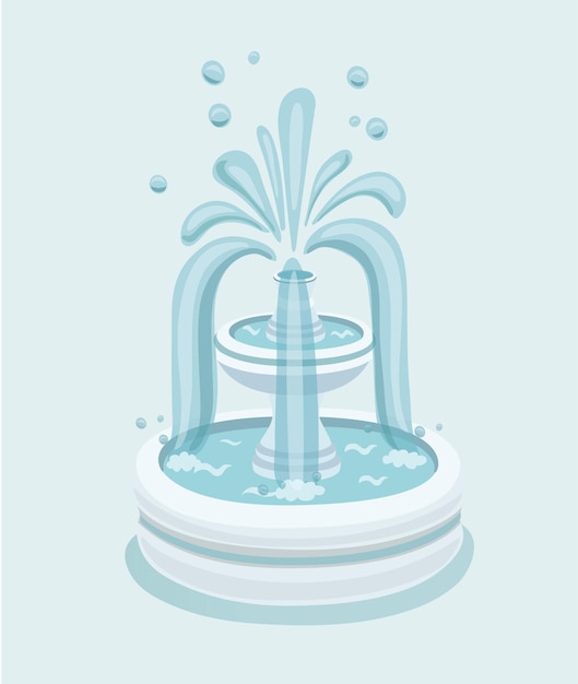 Vector vector cartoon funny illustration of a fountain isolation on a white background