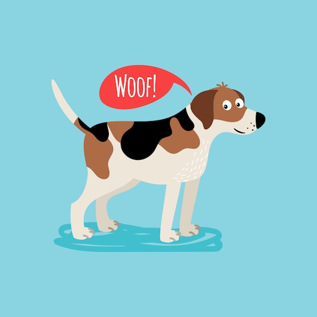 Vector vector cartoon gelukkige hond