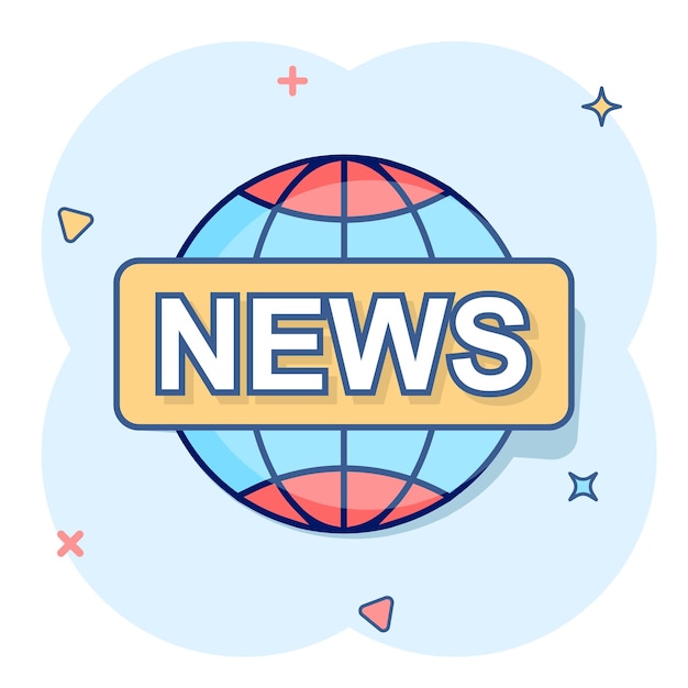 Premium Vector Vector Cartoon Globe News Icon In Comic Style World