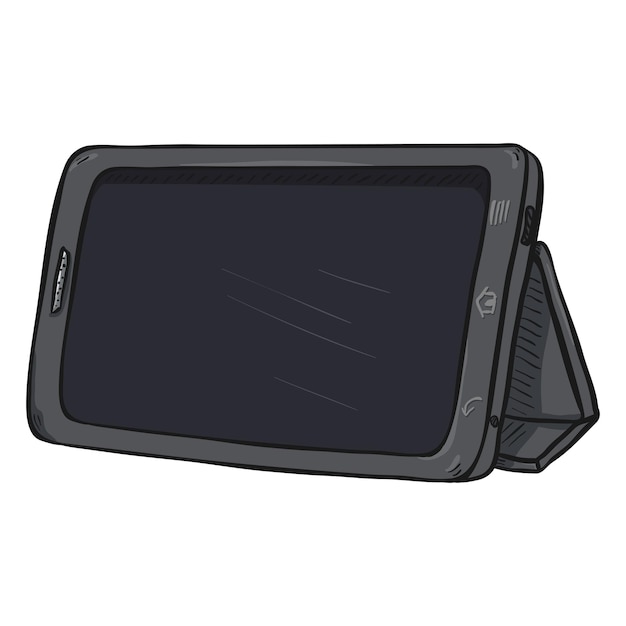 Vector Cartoon Grijze Tablet Pc