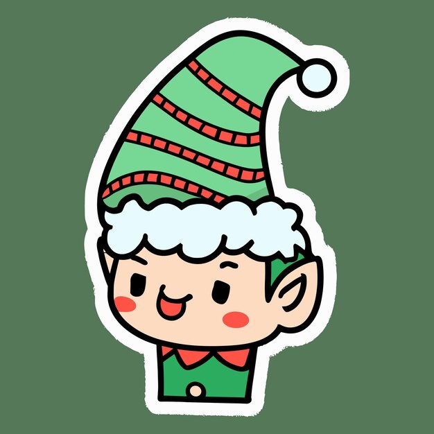 Vector cartoon of a happy christmas elf