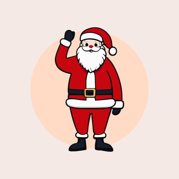 Vector cartoon happy santa claus