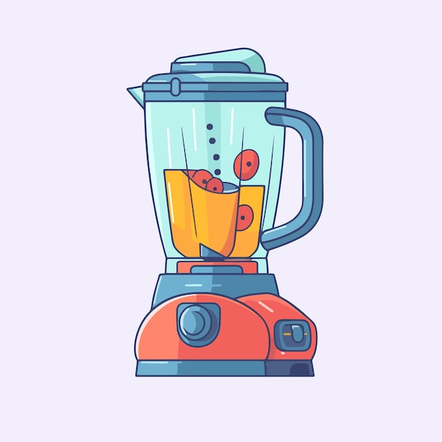 Vector cartoon icon illustration of a blender flat style for fruit and vegetable juicing technology