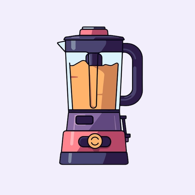 Vector cartoon icon illustration of a blender flat style for fruit and vegetable juicing technology