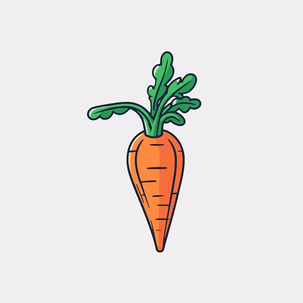 Vector cartoon icon illustration of a carrot with a flat style for fresh vegetables with vitamin A