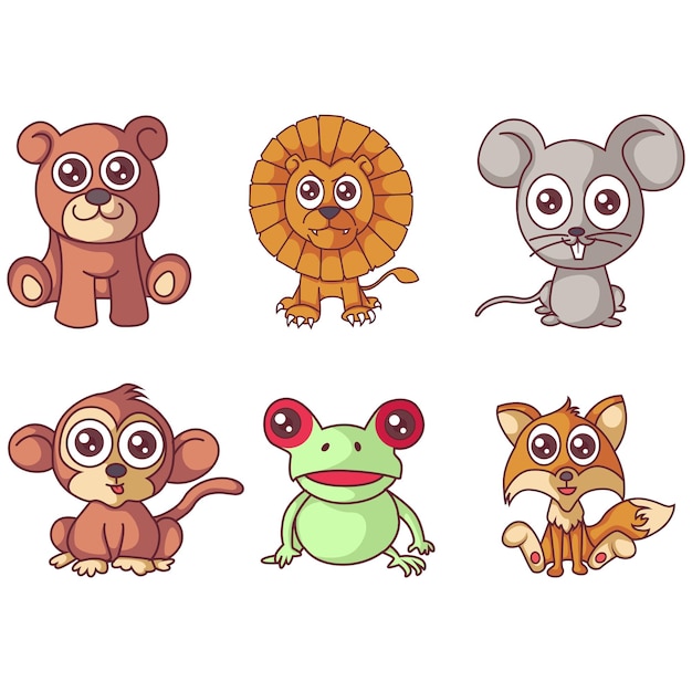 Vector cartoon illustratie van dieren set