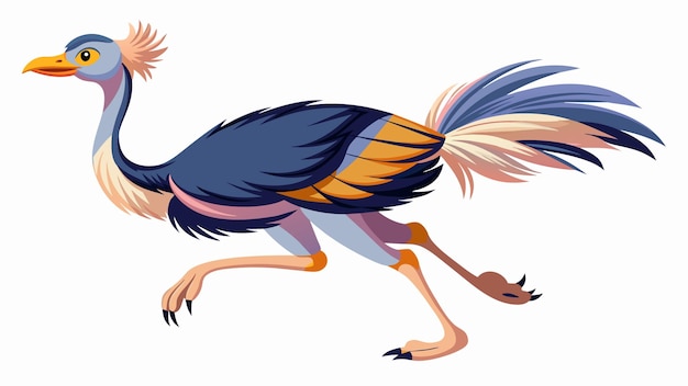 Vector cartoon illustratie van Een struisvogel loopt