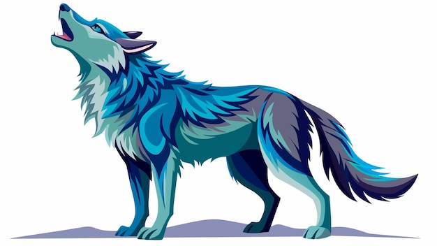 Vector vector cartoon illustratie van een wolf die huilt