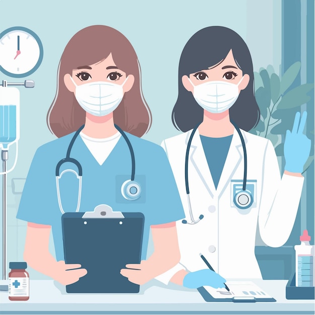 vector cartoon illustratie van medisch personeel
