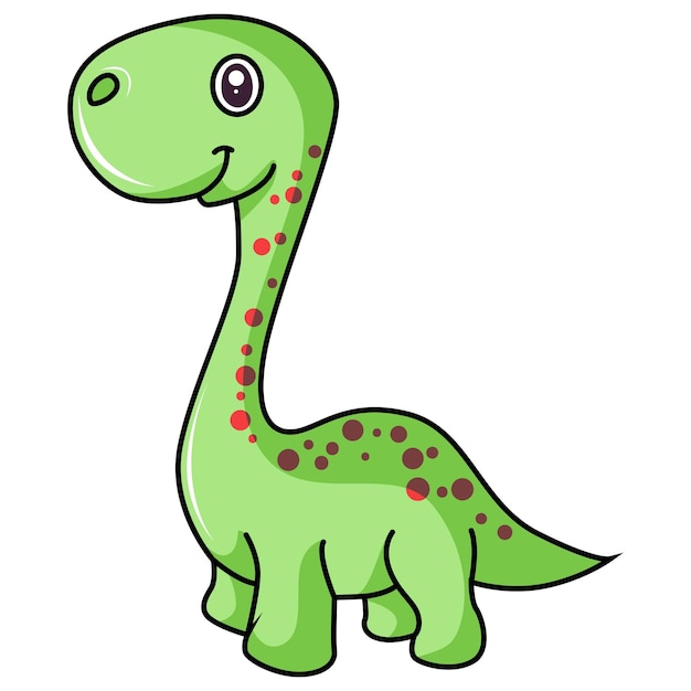 Vector cartoon illustratie van schattige dinosaurus