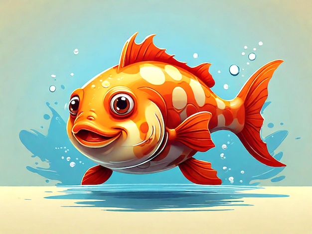 Vector cartoon illustration of a big fish isolated