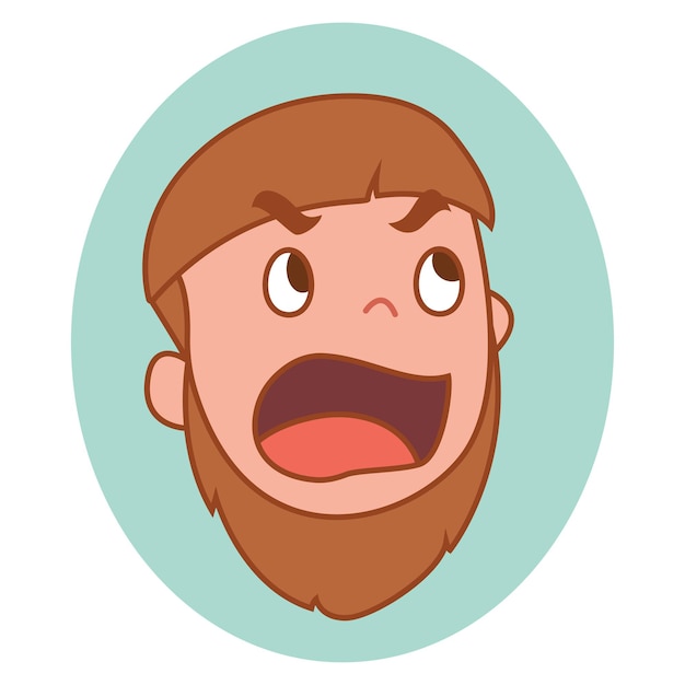 Vector cartoon illustration of boy is angry