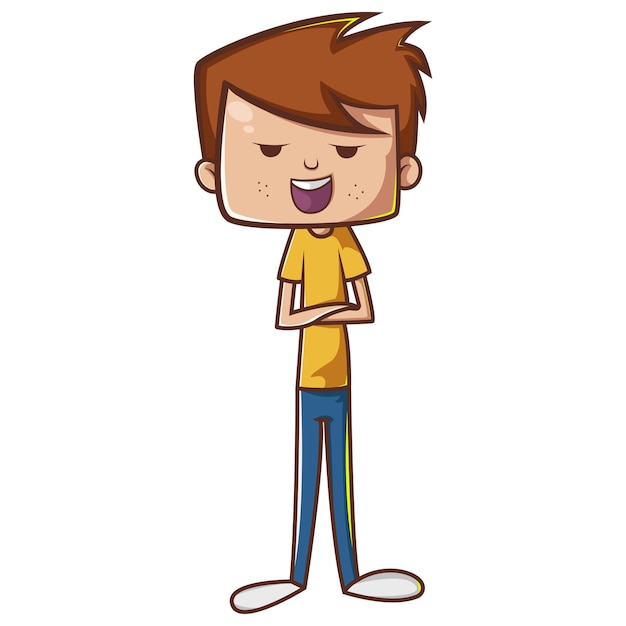 Vector cartoon illustration of a boy