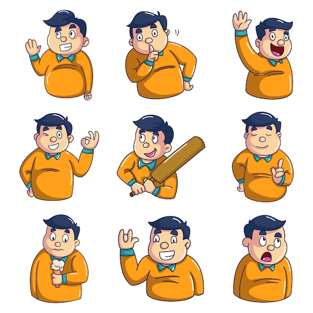 Vector cartoon illustration of boy.