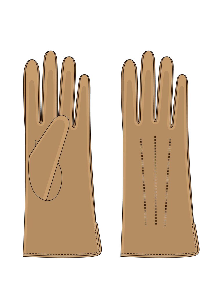 Vector vector cartoon illustration - brown leather classic gloves