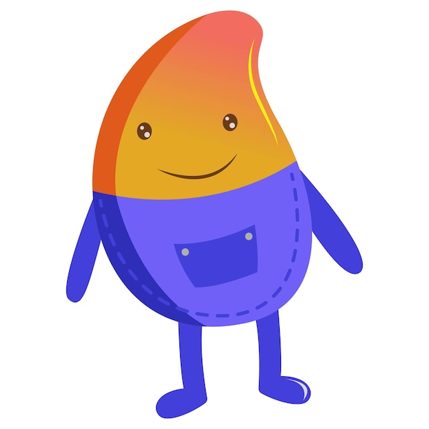 Vector cartoon illustration of cute bean