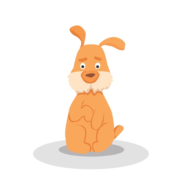 Vector cartoon illustration cute happy doggie