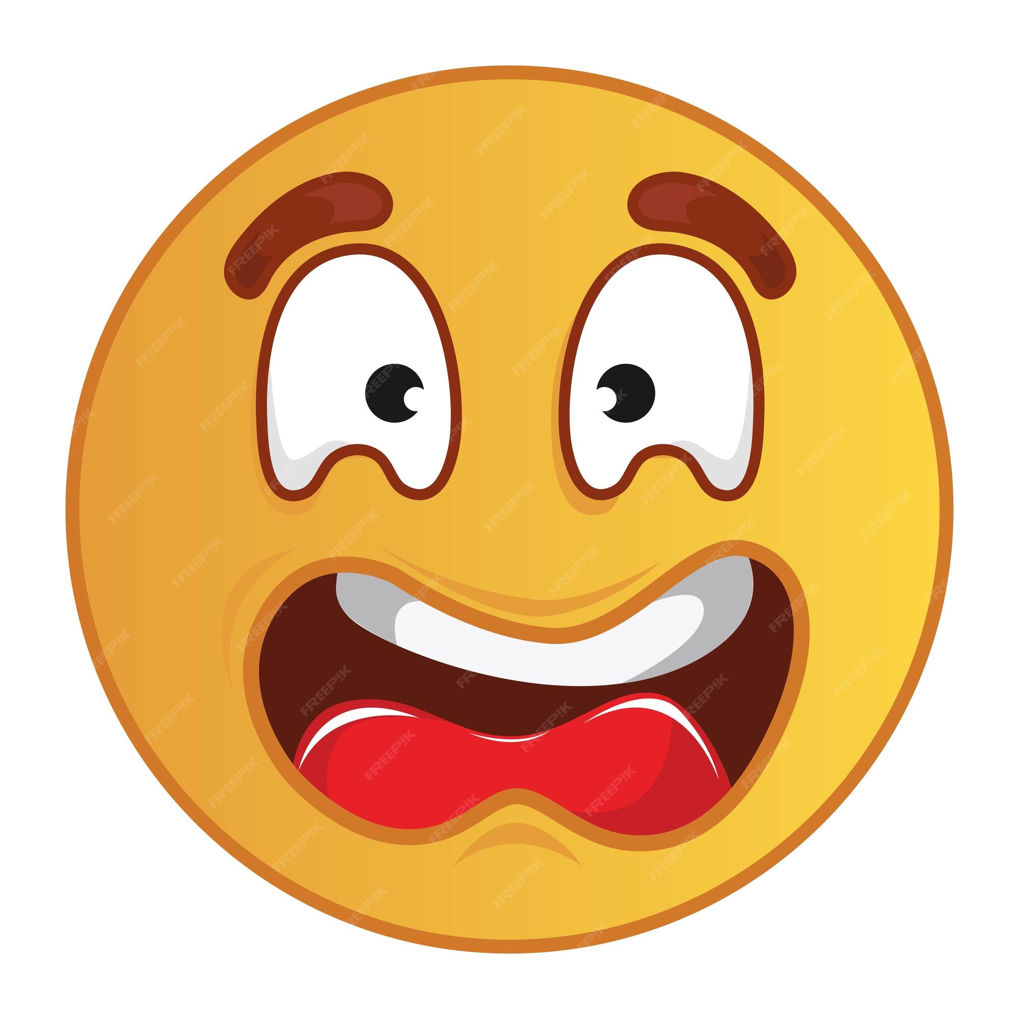 Scared emoticon smiley cartoon, Stock vector