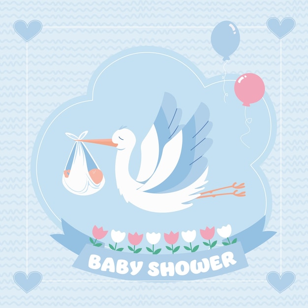 vector cartoon illustration in flat style holiday card baby shower gender reveal party bodysuit