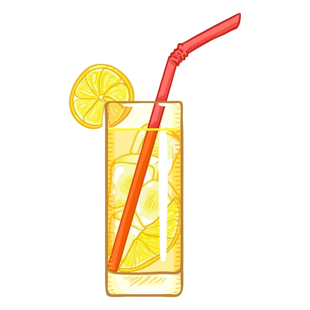 Vector Cartoon Illustration Glass of Lemonade