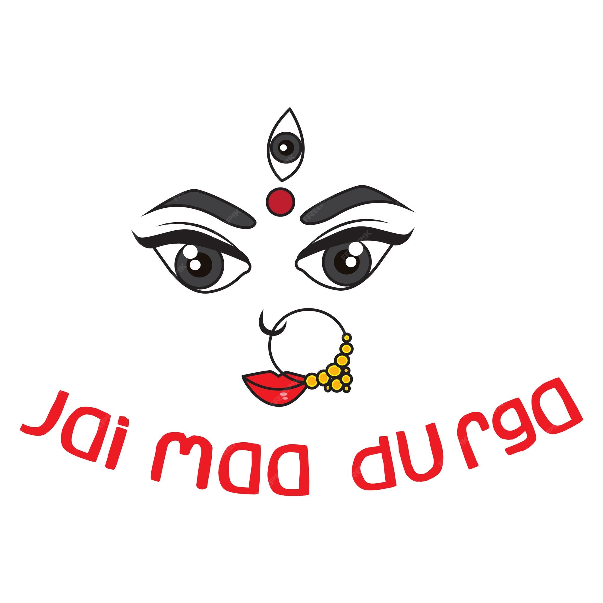 Premium Vector | Vector cartoon illustration of maa durga face expression mythological hindu goddess Premium Vector | Vector cartoon illustration of maa durga face expression mythological hindu goddess