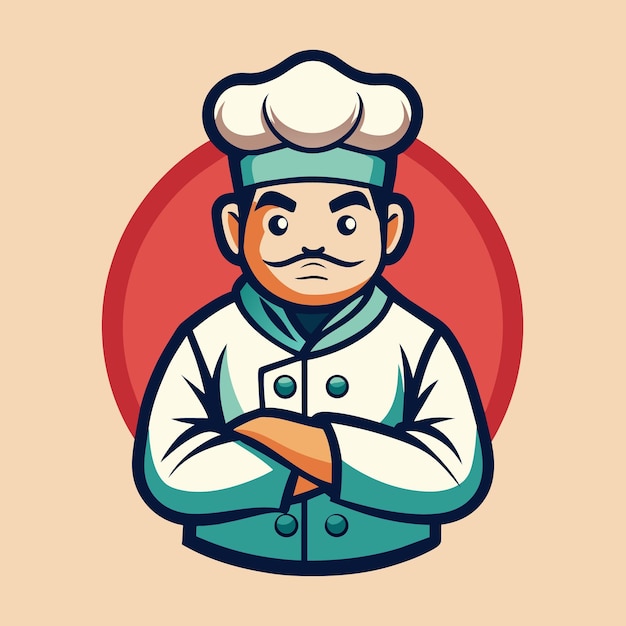 Vector vector cartoon illustration of a man chef cooking