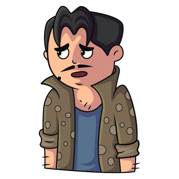 Vector cartoon illustration of man is annoyed