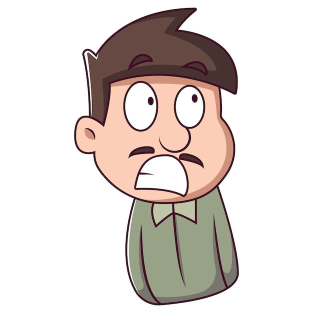 Vector vector cartoon illustration of man is annoyed