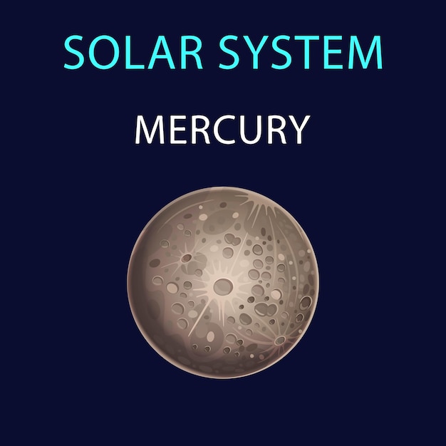 Vector cartoon illustration of Mercury.