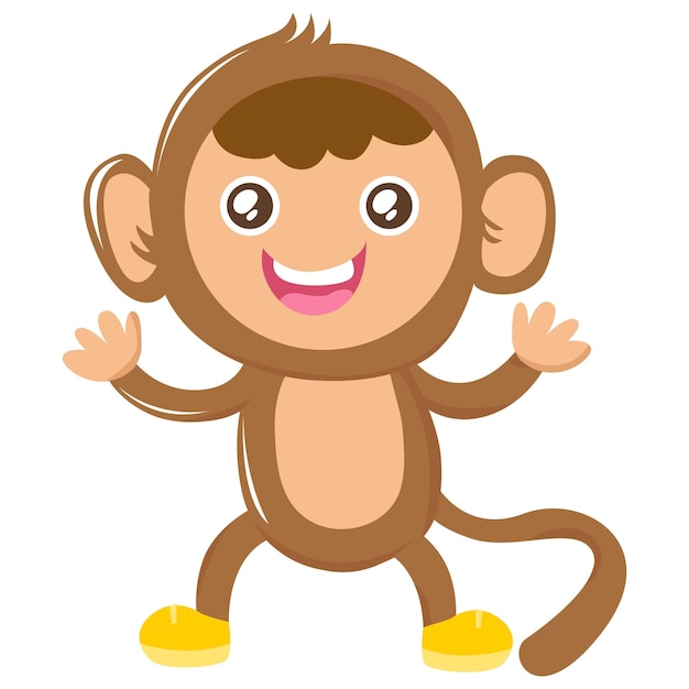 Векторная карикатура на милую обезьяну