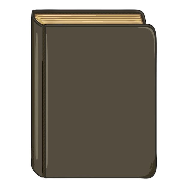 Vector vector cartoon illustration  old book in blank dark hardcover