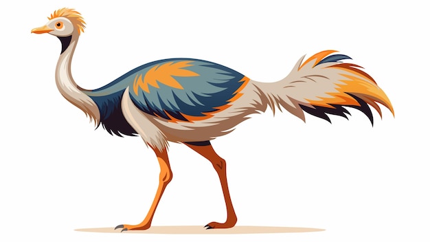 Vector cartoon illustration of The Ostrich is standing