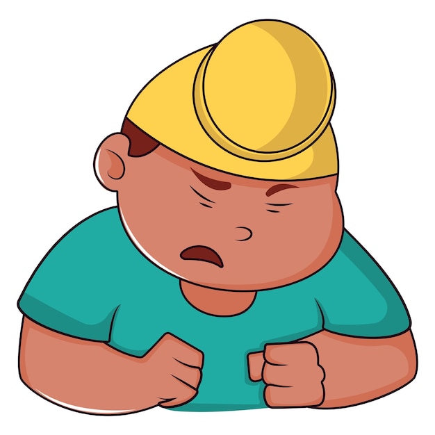 Vector cartoon illustration of punjabi kid is annoyed