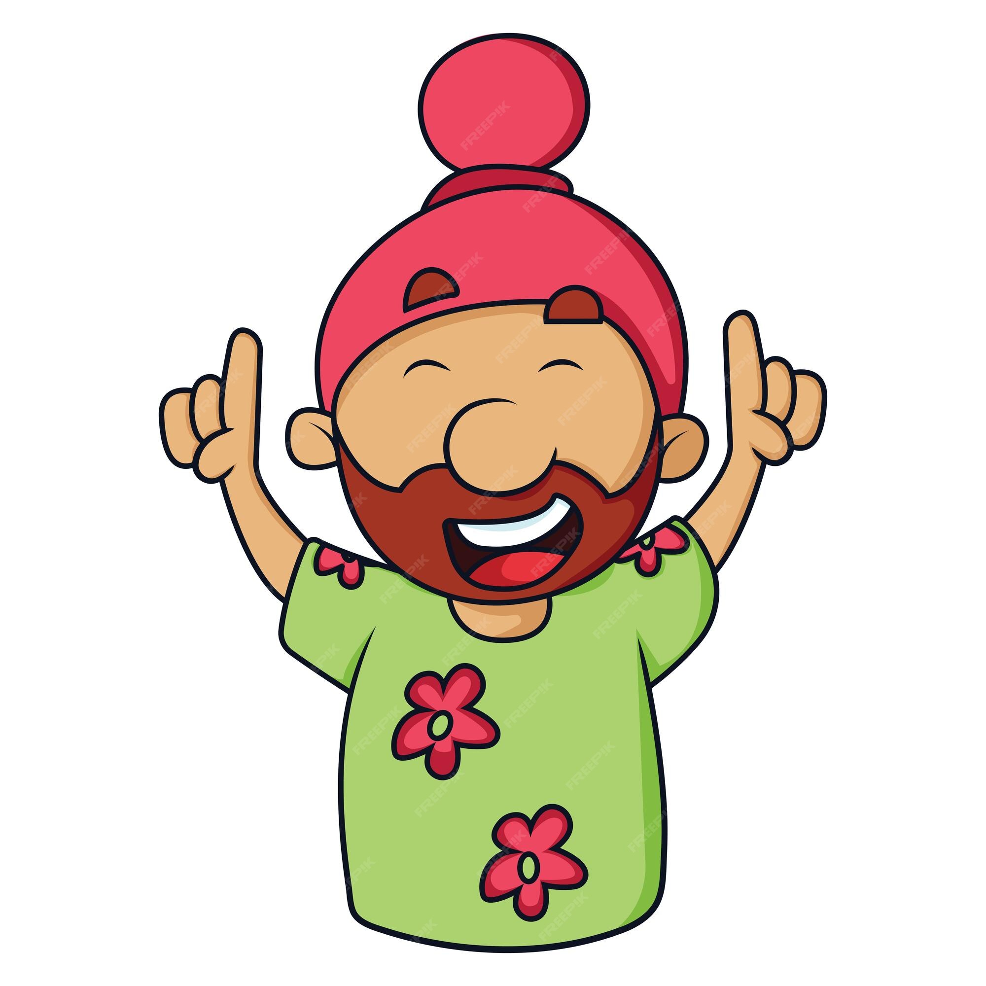 Premium Vector | Vector cartoon illustration of punjabi sardar is dancing Premium Vector | Vector cartoon illustration of punjabi sardar is dancing