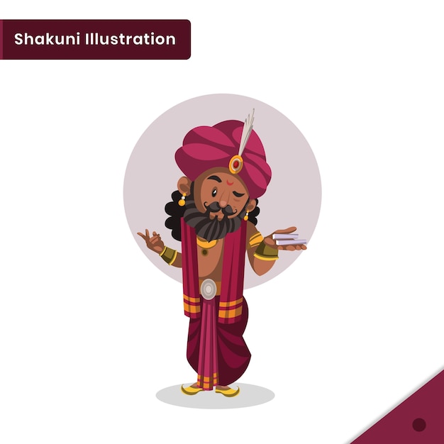 Vector cartoon illustration of shakuni character