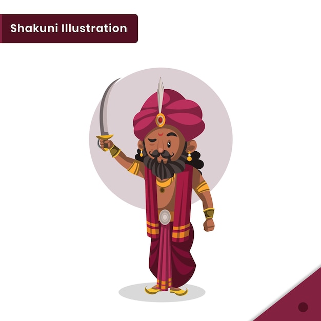 Vector vector cartoon illustration of shakuni character