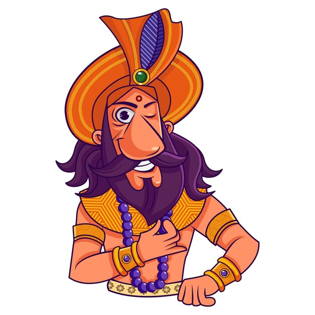 Vector vector cartoon illustration of shakuni face expression